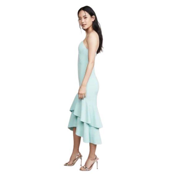 Alice + Olivia Amina Plunging Sweetheart Spaghetti-strap Midi Dress. Blue. Sz 2 - Picture 3 of 12